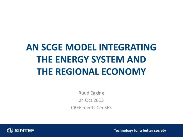 an scge model integrating the energy system and the regional economy