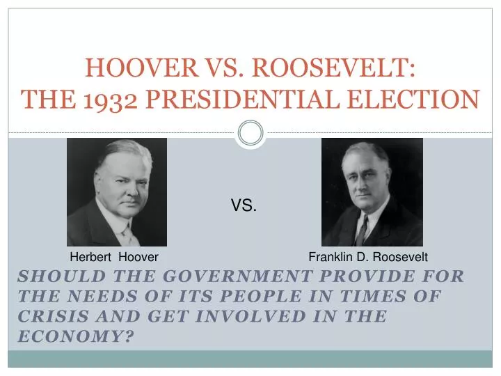 hoover vs roosevelt the 1932 presidential election