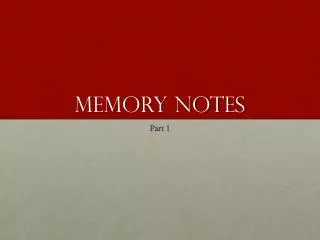 memory notes