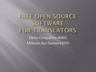 free open source software for translators