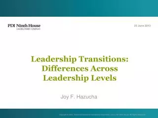 Leadership Transitions: Differences Across Leadership Levels