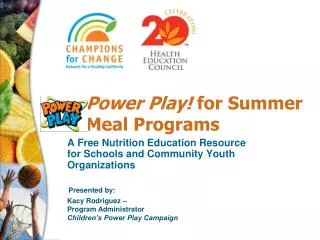 Power Play! for Summer Meal Programs