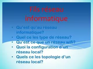 fils r seau informatique