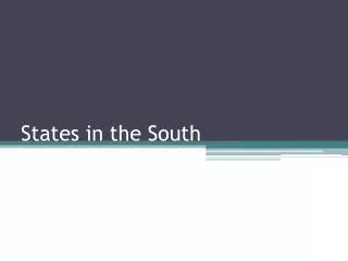 states in the south