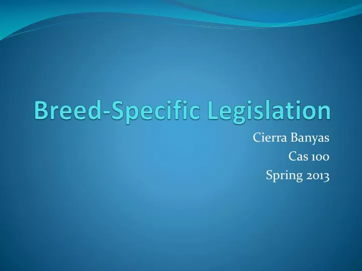 breed specific legislation