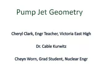 Pump Jet Geometry