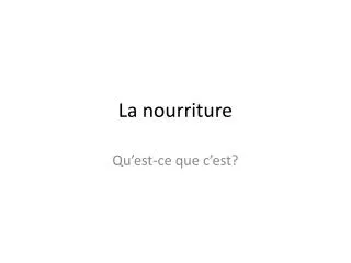 la nourriture