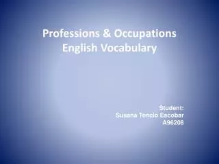 Professions &amp; Occupations English Vocabulary