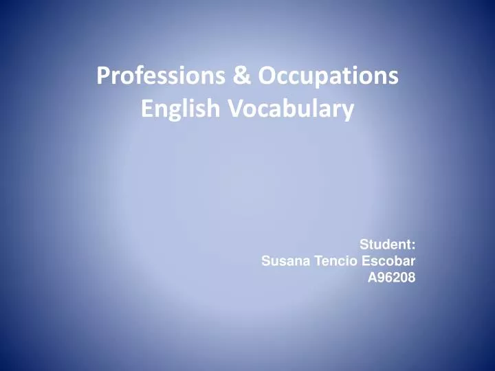 professions occupations english vocabulary