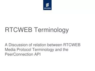 RTCWEB Terminology