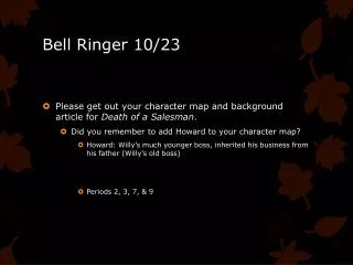 Bell Ringer 10/23