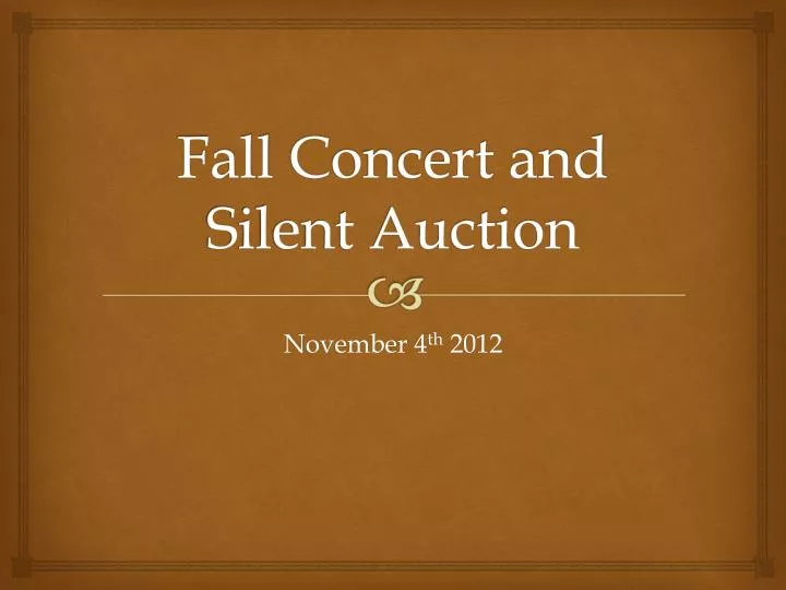 fall c oncert and silent auction