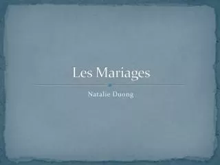 les mariages