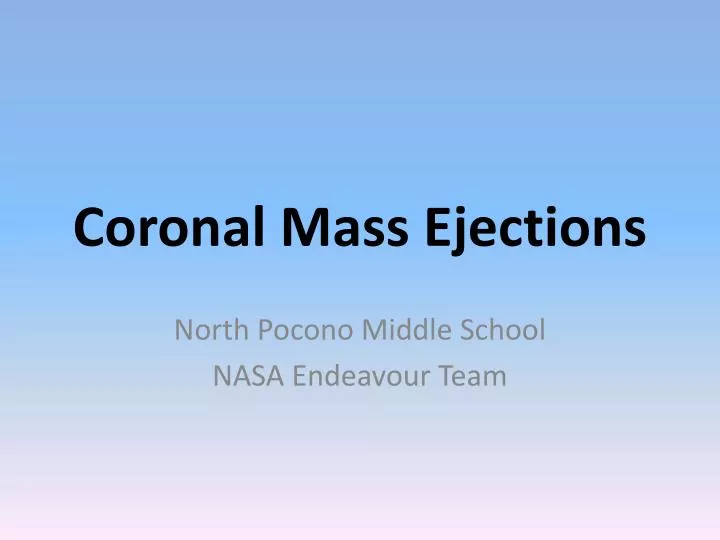 coronal mass ejections