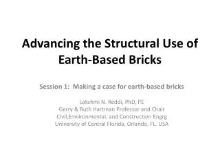 Advancing the Structural Use of Earth-Based Bricks