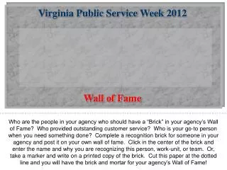 Virginia Public Service Week 2012