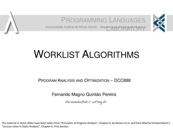 worklist algorithms