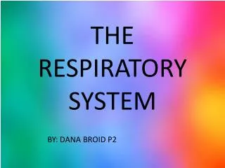 THE RESPIRATORY SYSTEM