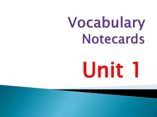 Vocabulary Notecards