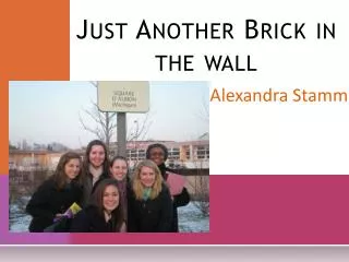 Just Another Brick in the wall