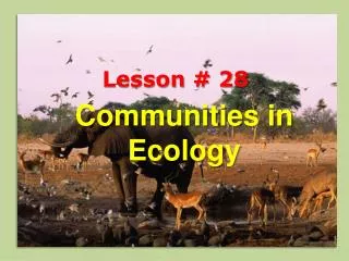 Communities in Ecology