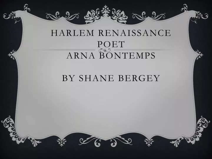 harlem renaissance poet arna bontemps by shane bergey