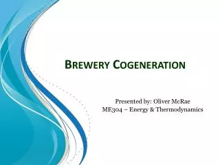 Brewery Cogeneration