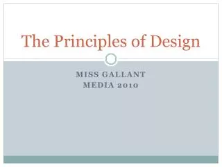 The Principles of Design