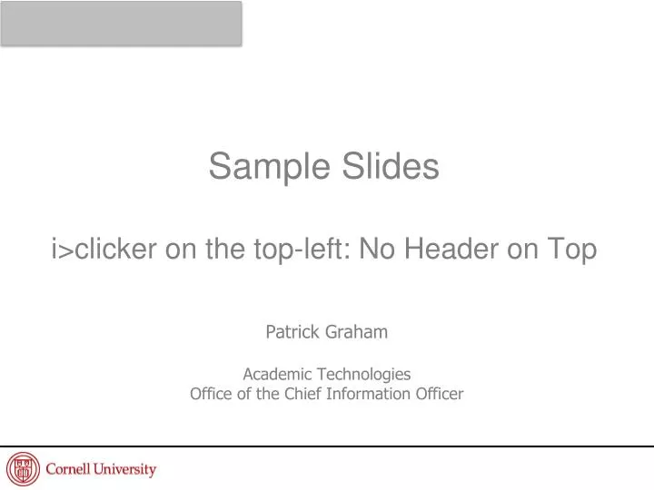sample slides i clicker on the top left no header on top