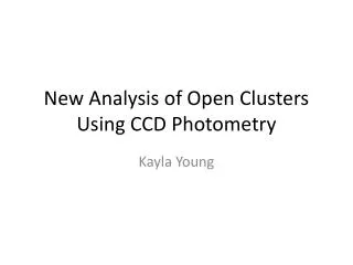 New Analysis of Open Clusters Using CCD Photometry