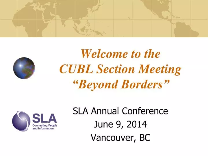 welcome to the cubl section meeting beyond borders