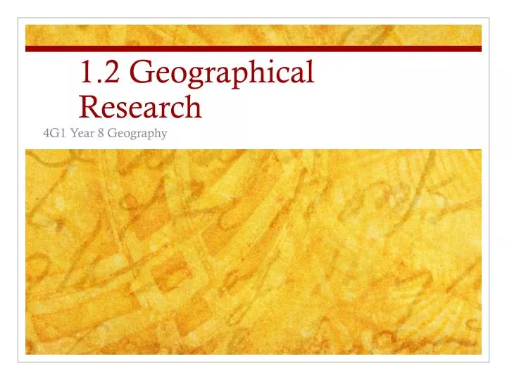 1 2 geographical research