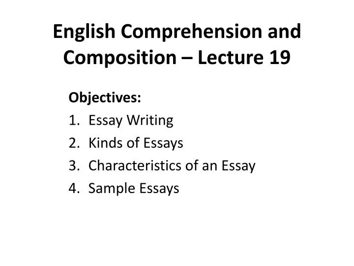 english comprehension and composition lecture 19