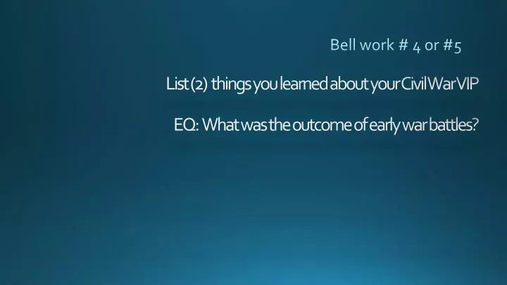 bell work 4 or 5