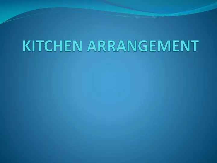 kitchen arrangement