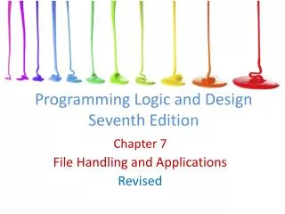 Programming Logic and Design Seventh Edition