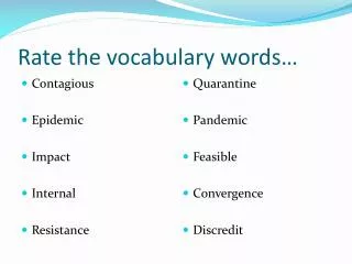 rate the vocabulary words
