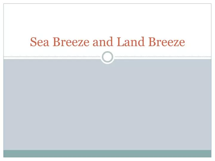 sea breeze and land breeze