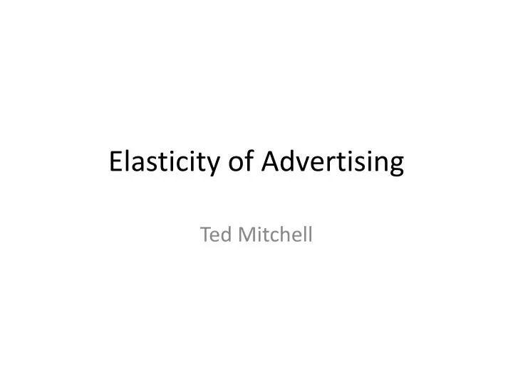 elasticity of advertising