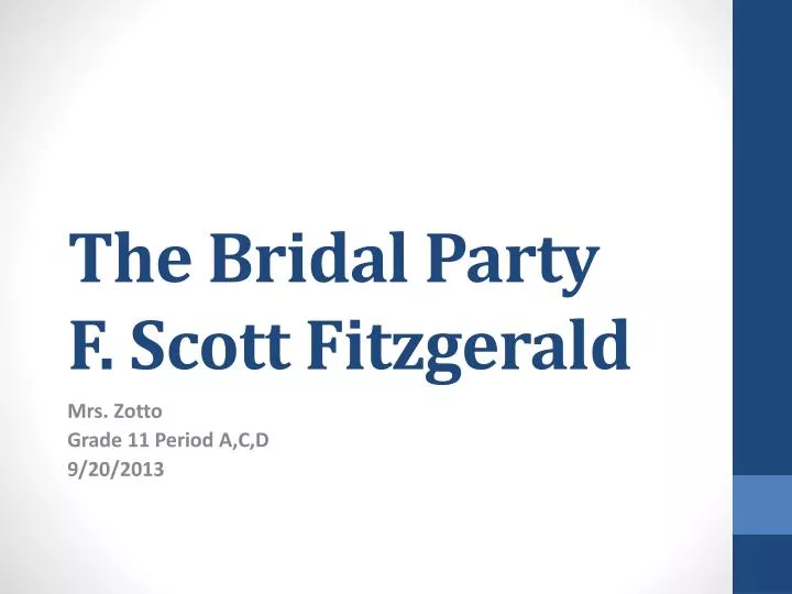the bridal party f scott fitzgerald