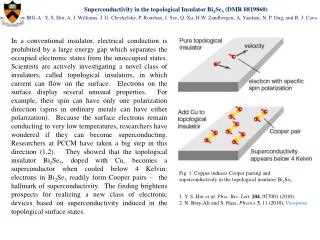 Superconductivity in the topological Insulator Bi 2 Se 3 (DMR 0819860)