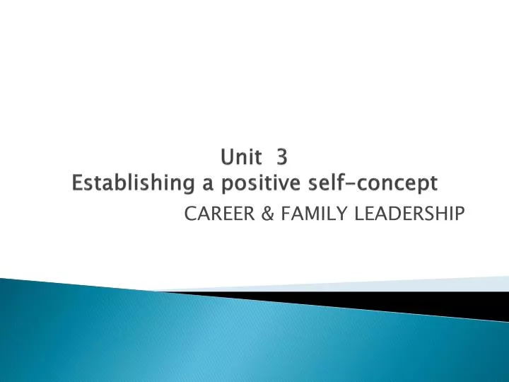 unit 3 establishing a positive self concept