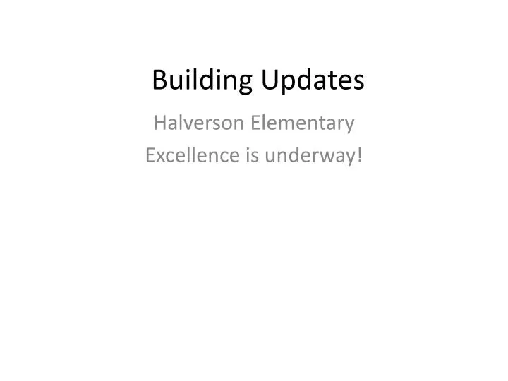 building updates