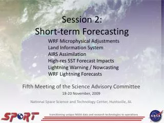 Session 2: Short-term Forecasting