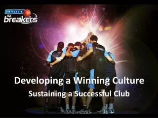 Developing a Winning Culture