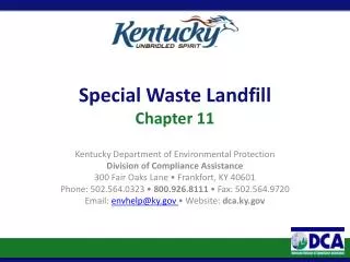 Special Waste Landfill Chapter 11