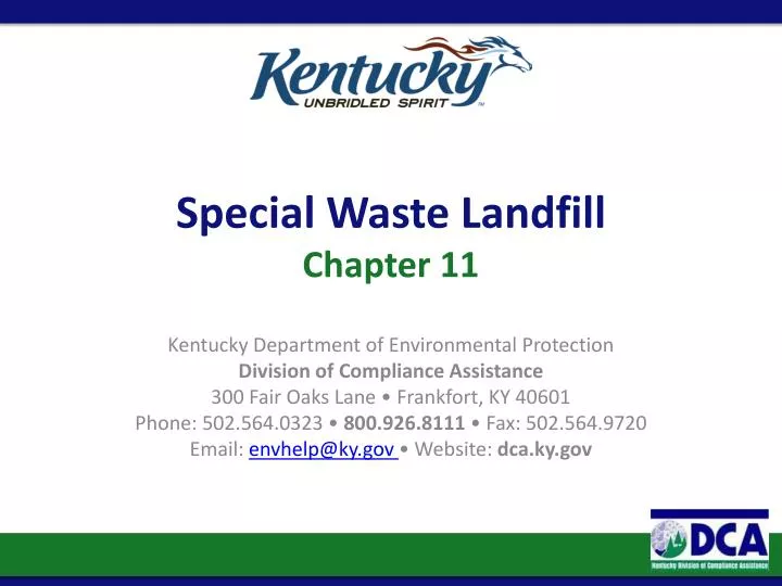 special waste landfill chapter 11