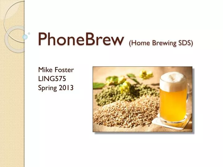 phonebrew home brewing sds