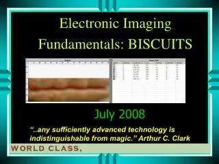 Electronic Imaging Fundamentals: BISCUITS