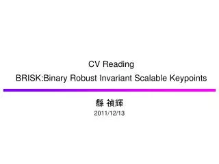 cv reading brisk binary robust invariant scalable keypoints